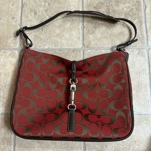 Vintage Coach Red and Tan Signature Bag